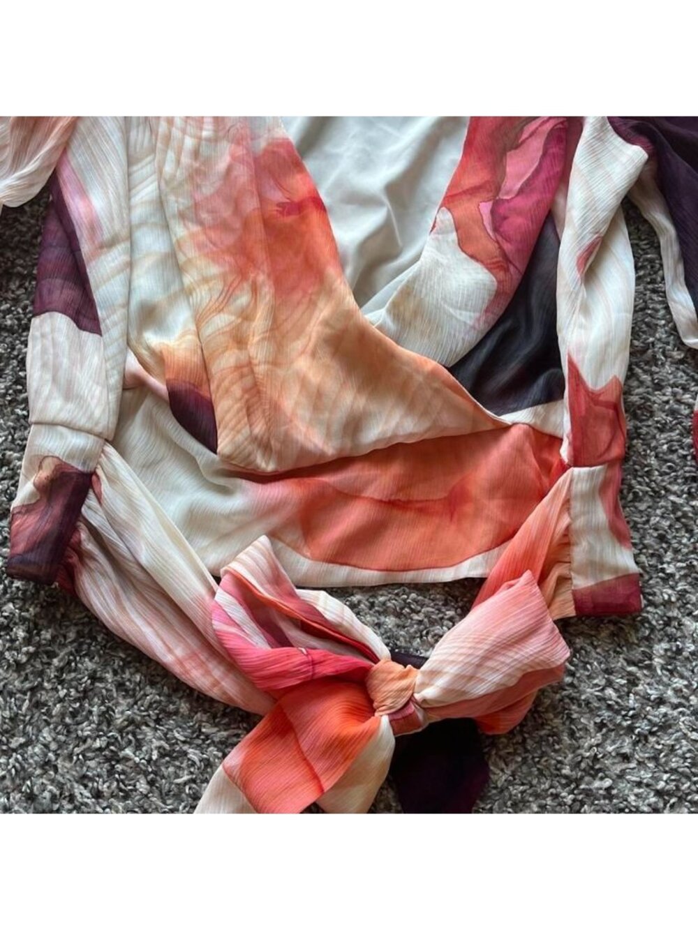 Express Cropped Tie Faux Rapped Top Size L Dainty Coquette Babydoll Feminine - Picture 4 of 8